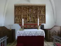 S�nder Bjerge, gotischer Altar in der evangelischen Kirche (17.07.2021)