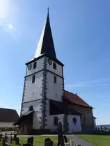 Gleichamberg, Pfarrkirche St. Nikolaus, Chorturmkirche aus dem 14. Jahrhundert (09.05.2021)