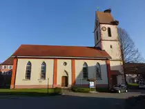 Holzen, evangelische Kirche, erbaut ab 1275, Langhaus verl�ngert im 15. Jahrhundert (30.03.2019)