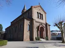 L�rrach, St. Bonifatius Kirche, erbaut von 1865 bis 1867 (30.03.2019)
