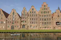 Speichergruppe an der Trave in Hansestadt L�beck. Aufnahme:  21. August 2021.