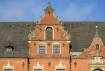 Detailaufnahme des im Stil der Sp�trenaissance errichtete Gl�ckst�dter Rathaus. Aufnahme: 22. September 2021.