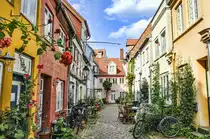 Sievers Thorweg, Engelsgrube 31, L�beck - Benannt nach Peter Hinrich Sievers und seinem Bruder Johann Sievers, die den Gang von der Familie Tesdorpf durch die Heirat ihrer Mutter erbten. Aufnahme: 21. August 2021.