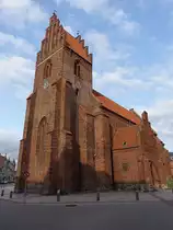 N�stved, evangelische St. Mortens Kirche, gotische Backsteinkirche, erbaut im 12. Jahrhundert, Kirchturm 15. Jahrhundert (19.07.2021)