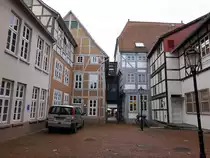 Hameln, historische Fachwerkh�user im Michaelishof (06.10.2021)