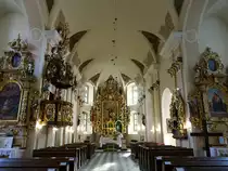 Toszek / Tost, barocker Innenraum der Pfarrkirche St. Katharina (13.09.2021)