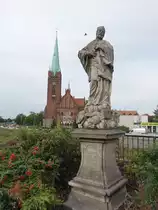 Legnica / Liegnitz, Johannes Nepomuk Statue an der Wroclawska Stra�e (15.09.2021)