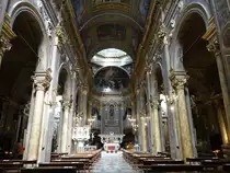 Savona, Innenraum mit Gem�lden von C. Ratti und P. Brusco in der St. Giovanni Battista Kirche (02.10.2021)