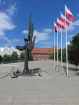 Szczecin / Stettin, Denkmal am Plac Solidarnosci (31.07.2021)