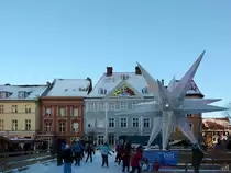 Eislaufspa� auf dem Alten Markt in Stralsund. (Dezember 2014)