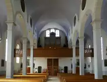 Windschl�g, Blick zur Orgelempore in der Kirche St.Pankratius, Sept.2021
