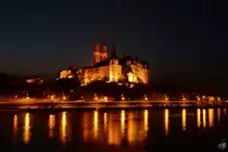 Vom rechten Elbufer aus bietet sich ein sch�ner Blick auf den Burgberg von Mei�en mit dem Dom und der Albrechtsburg. (Oktober 2014)