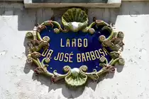 CALDAS DA RAINHA (Concelho de Caldas da Rainha), 15.08.2019, Stra�enschild am Largo Dr. Jos� Barbosa