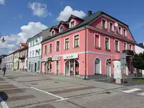 Leczyca / Lentsch�tz, Geb�ude am Plac Tadeusza Kosciuszki (07.08.2021)