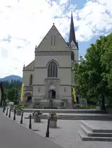Frastanz, Pfarrkirche St. Sulpitius, erbaut bis 1885 nach dem Plan des K�lner und Wiener Dombaumeisters Friedrich von Schmidt (03.06.2021)