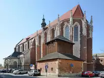 Die im Stil der Backsteingotik erbaute Augustinerkirche in Krakau stammt aus dem 14. Jahrhundert. (M�rz 2014) 
