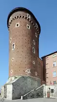 Der Sandomir-Turm stammt aus dem 15. Jahrhundert wurde urspr�nglich als Kanonenstation genutzt. (Krakau, April 2014)