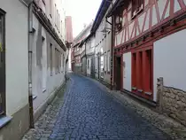 Meiningen, historische H�user in der Postgasse (27.02.2022)