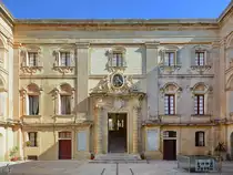 Der Palazzo Vilhena in Mdina wurde ein Ende der 1720er Jahre im Stil des franz�sischen Barock erbaut. (Oktober 2017)