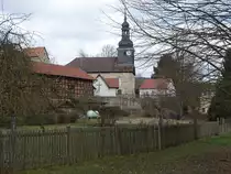 Ellingshausen, evangelische Dorfkirche in der M�hlgasse (26.02.2022)
