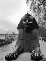 Eine der beiden Sphinx im Londoner Stadtzentrum in der N�he der Themse. (Februar 2015)