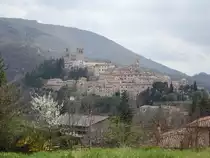 Ausblick auf die Altstadt von Nocera Umbra, Provinz Perugia (01.04.2022)