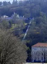 Freiburg, die Trasse der Schlo�bergbahn vom Stadtgarten zum Restaurant Dattler, M�rz 2022