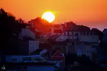 Sonnenaufgang �ber der portugiesischen Hauptstadt Lissabon. (Januar 2017)