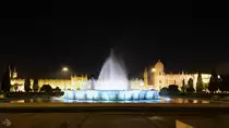 Der auf dem Reichsplatz (Pra�a do Imp�rio) im Jahre 1940 zu Ehren des Portugiesischen Kolonialreiches errichtete zentrale Springbrunnen (Fonte Monumental) hat einen Durchmesser von fast 30 Metern. (Lissabon, Januar 2017)