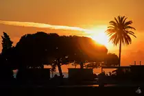 Sonnenuntergang in Lissabon, so gesehen Mitte Januar 2017 im Stadtteil Bel�m.