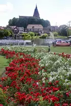 M�lln im Kreis Herzogtum Lauenburg. Blick auf die Altstadt vom Stadtsee aus. Aufnahme: 28. Juni 2022.