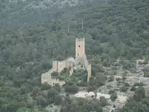 Burg bei San Pio delle Camere, Ruine einer H�henburg auf halber H�he des Monte Gentile (26.05.2022)
