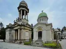 Der 1866 er�ffnete Zentralfriedhofes (Cimitero Monumentale) von Mailand besteht aus vielen beeindruckenden Familiengrabst�tten. (Juni 2014)