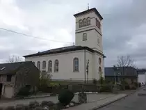 Welterod, evangelische Pfarrkirche, klassizistischer Saalbau, erbaut 1848 (30.01.2022)