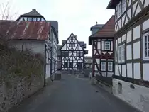 Braunfels, Fachwerkh�user in der Belzgasse (12.03.2022)