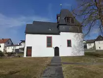 Kr�ffelbach, evangelische Kirche, erbaut 1397 (12.03.2022)