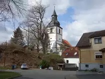 Wiesenthal, Pfarrkirche St. Jakobus, erbaut 1722 (15.04.2022)