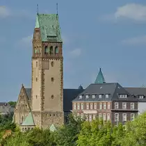 Die koptische Kirche St. Bonifatius wurde von 1911 bis 1912 erbaut und befindet sich in Duisburg-Hochfeld. (August 2022)