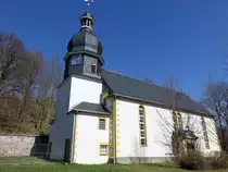 Frankenhain, evangelische St. Leonhard Kirche, erbaut von 1719 bis 1722 von Johann Erhard Stra�burger (16.04.2022)