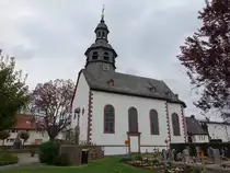 R�digheim, kath. Pfarrkirche St. Antonius der Einsiedler, erbaut von 1748 bis 1752 durch Johann Christian Singer (01.05.2022)