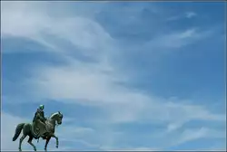 Reiterstandbild K�nig Johanns auf dem Theaterplatz.