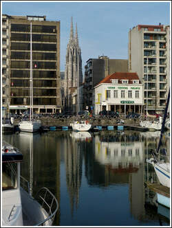 Architektonische Gegenstze in Oostende.